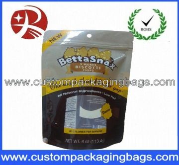 Yellow Plastic Custom Printed Stand Up Zip Pouches For Cookies