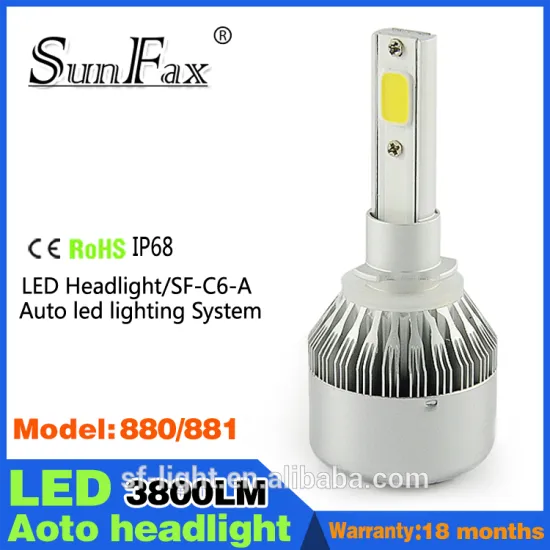 Factory direct price !!! Intelligent heat conduction C6 36W COB LED headlight for offroad H1 H3 880 881 HB3 HB4 CAR LED HEADLIGH