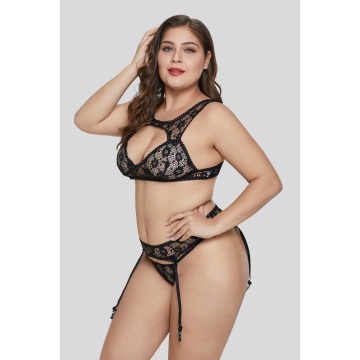 Aangepaste plus size kanten bh set lingerie