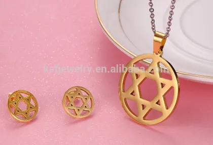 2015 Cheap Necklace And Earrings Sets David Of Star Earrings And Pendant Chain Set