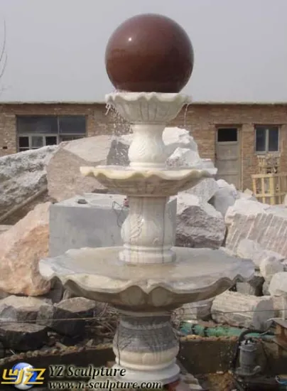Outdoor Stone Three Tier Ball Fountain