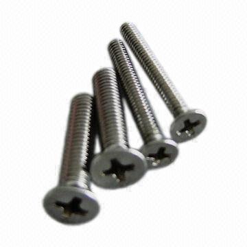 Flat head screws, made of steel, stainless steel, Cu or aluminum alloy