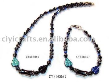 Hematite Set Jewelry(CYH08067H)=Hematite Necklace, Hematite bracelet;hematite ring;hematite earring;hematite pendant