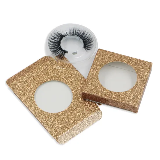 Custom Exquisite Yellow Glitter Eyelash Box with Window