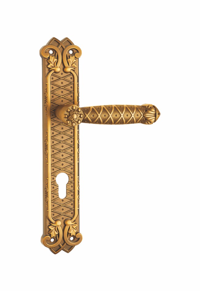 Gold brass finish crystal larson storm door handle