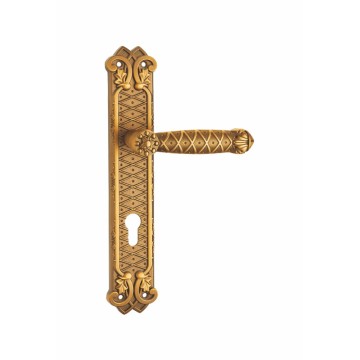 Gold brass finish crystal larson storm door handle