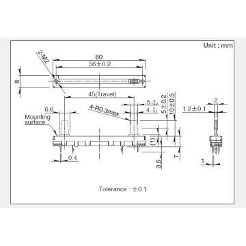 Potenciómetro deslizante serie RS451