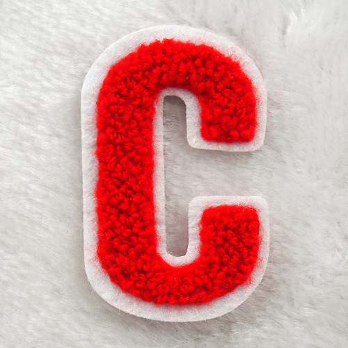 Towel embroidered English letter patch