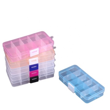 Transparent PP Detachable 10-Lattice Storage Box for Jewelry and Household Items