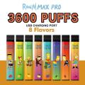 RANDM MAX PRO DIBUJOS ANIMADOS ESTILO 3600PUFFS DESECHABLES