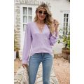 Casual long Sleeves blouse lace t shirt