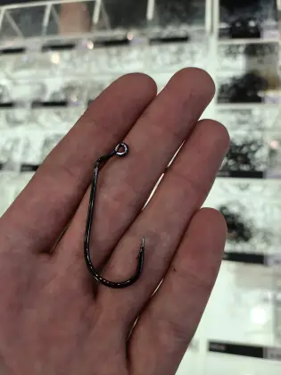 High Quality BKK 9070 2X Strong Round 60 Degrees Jig Head Hook - Saltwater Fishing Black Nickel Color