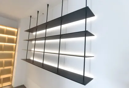 DSTPEL NEW Hanging LED Storage Shelves for Living Room - Aluminum Wall Mount