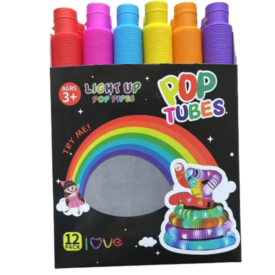 Newest Party supplies 18cm light up led Flashing sensory fidget pop tubes with light