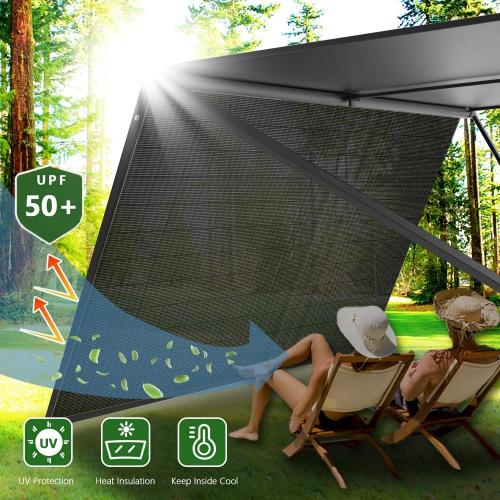 RV Awning Shade Screen Provides UV Protection