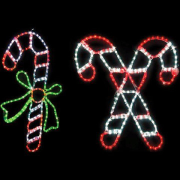 LED Illuminated Candy Canes 2D Light Christmas Motif for Outdoor Decoration