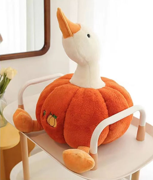 Pumpkin Duck stuffed animal Throw pillow