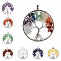 Cristaux de guérison naturels collier arbre de vie quartz 7 chakras pendentif en pierres précieuses fête des mères/pères