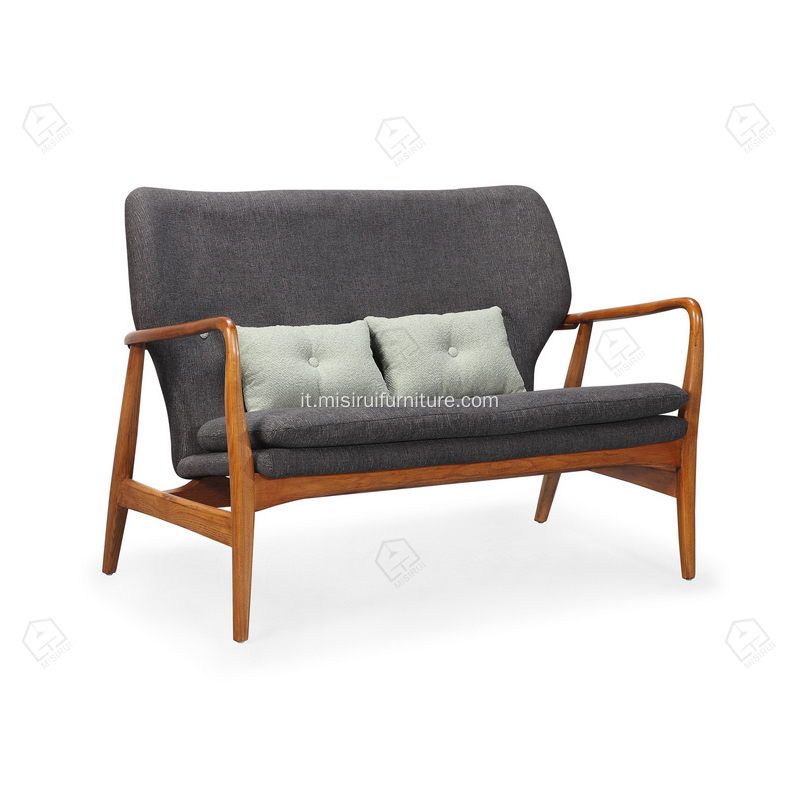 Cuscino in legno in solido cenere manchuriano Due sedili divano