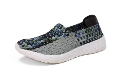 Popular Type Grey Woven Hollow Work Shoes