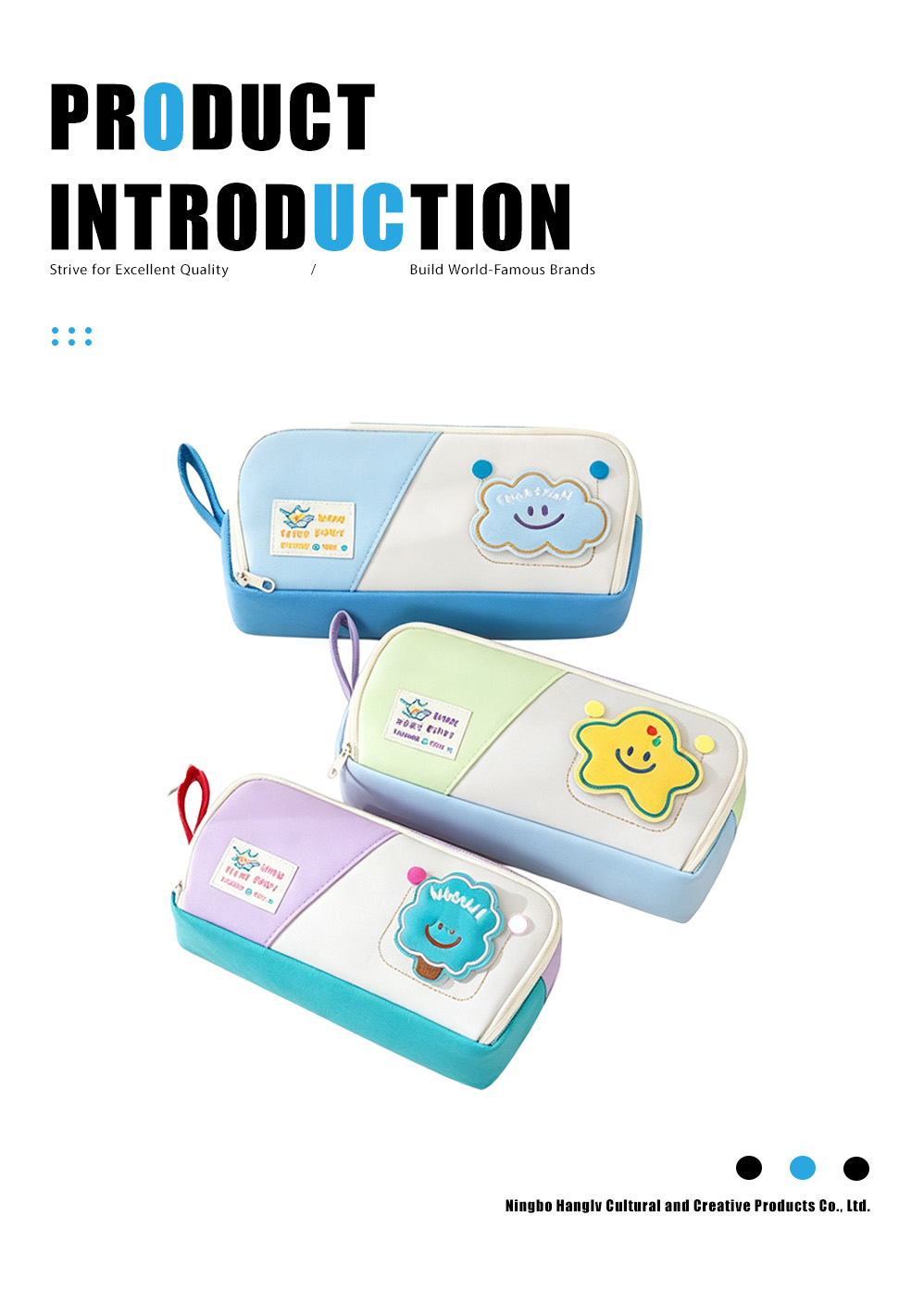 Cartoon Cute Color-Block Pencil Case(1)