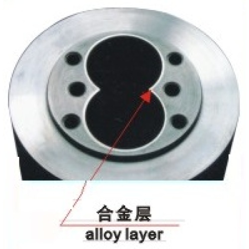 קנה בורג כפול מקביל עם בטנת סגסוגת דו מתכתית