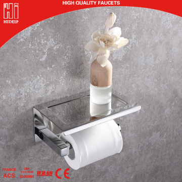 HIDEEP Accessoires de salle de bain porte-rouleau de papier toilette chromé avec rangement pour téléphone