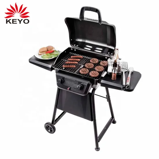 20000 Btu A Gas De 2 Quemadores De Patio De Jardin Al Aire Libre Clasico Trolley Gas 2 Burner Bbq Grill