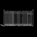 Panel moderno de valla de acero negro