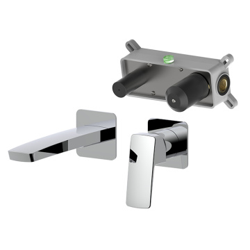 Chrome Color 2 Hole Wall Mount Faucet Bathroom