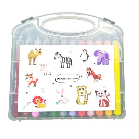 24-Color Kids Art Drawing Custom Logo Silky Wax Crayon Set for School