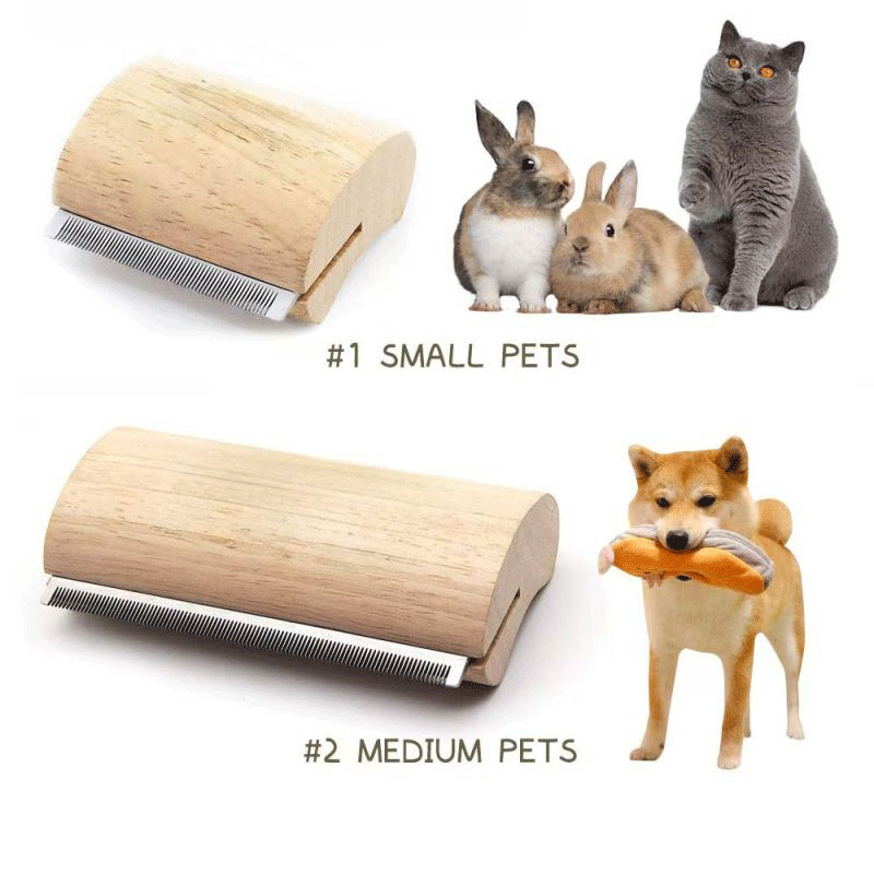 প্রিমিয়াম কাঠের পোষা চুল অপসারণ চিরুনি