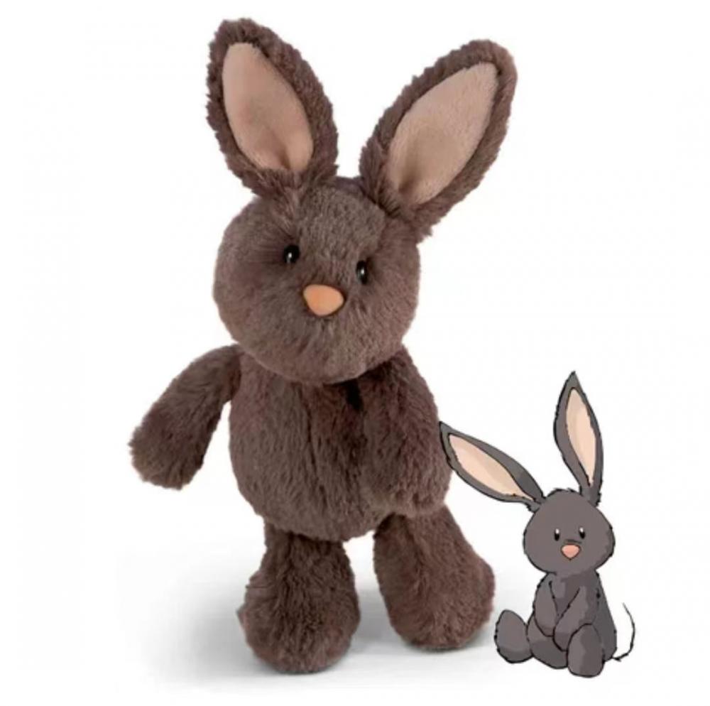 Jouet de sommeil apaisant en peluche gris et noir