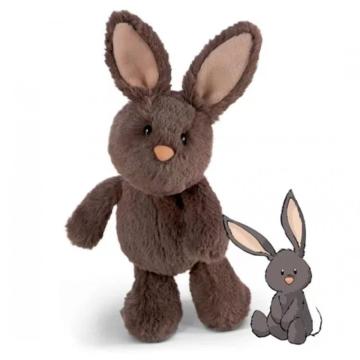 Grey and black rabbit plush soothing sleep toy