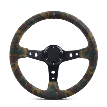 AOSU Universal Racing Steering Wheel, 92mm Diameter, 350mm Suede Camouflage