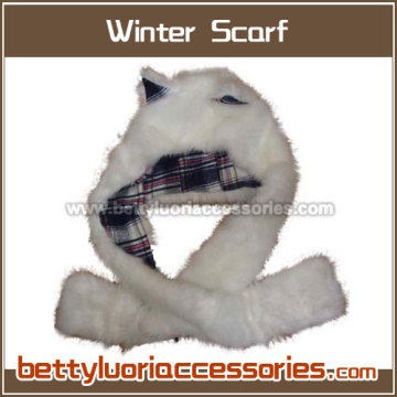 FAKE FUR HOODED SCARF