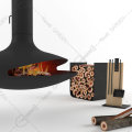 Hanging Indoor Heaters Suspended Wood Burning Fireplace