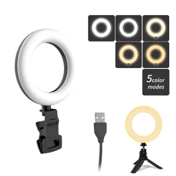 Mini 5 Inch Desktop LED Ring Light for Conference and Selfie with Clip and Tripod