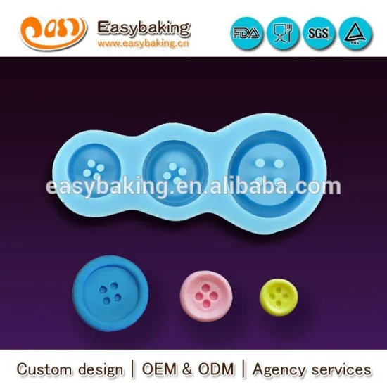 Different size custom button silicone mold for fondant