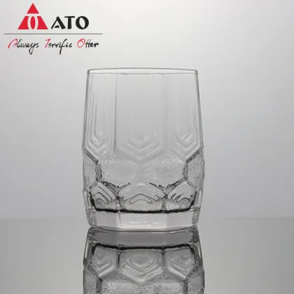 Wholesale Barware Machine Novelty clear Embossed Wine Glass