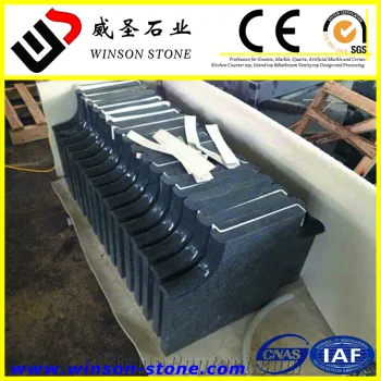 cheap Seasame Black G654 China Impala Grey granite swimming pool coping, paver, surround, flamed, polished