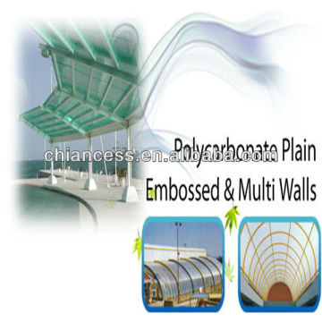 Multi wall Embossed Polycarbonate Plain PC Sheet for roofing/greenhouse