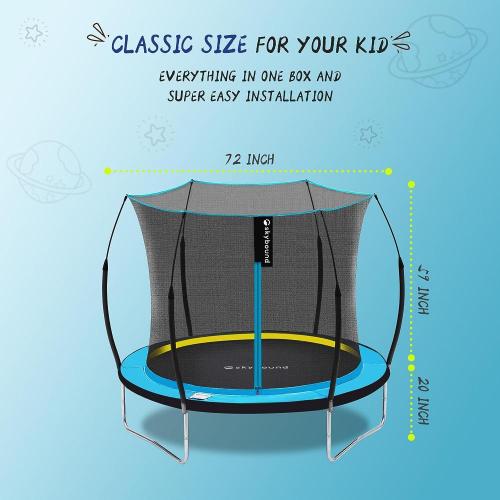 6FT Recreational Trampoline Skyblue