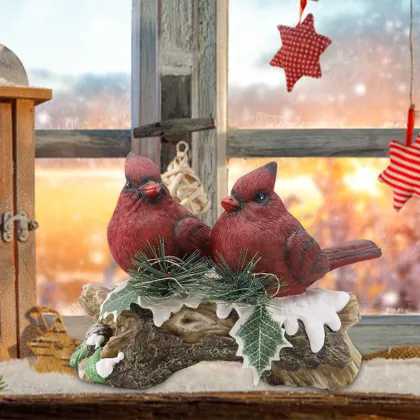 Red Bird Cardinal Solar Lights - Home Decor & Outdoor Christmas Decor