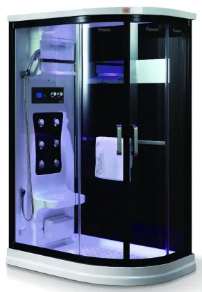 sauna steam room with massage whirlpool bathtub