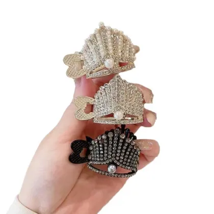 High-Grade Rhinestone Ponytail Clip - Queen Crown U-shaped Hairpin