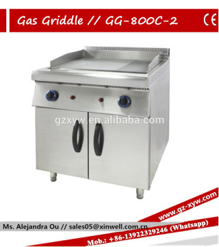 Gas Griddle GG-800-2/C with Gabinet 2 Burner for Half Flat & Half Ribbed