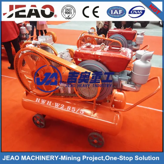 Popular in Zimbabwe W2.85/5 V-Belt & Clutch Mobile Piston Diesel Air Compressor with Jack Hammer for Zimbabwe Mine