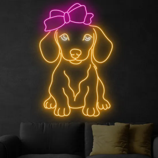 Cute Dog Pattern LED Neon Sign Light for Wall Decor