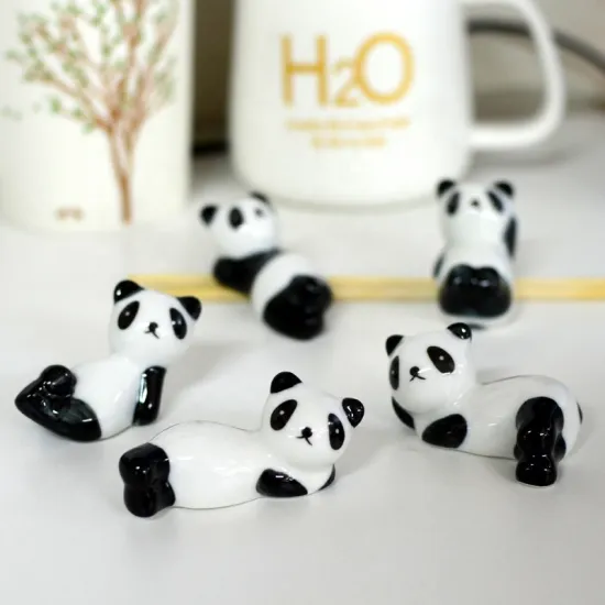 Cute Panda Animal Design Ceramic Chopstick Rest for ZAKKA Table Decoration
